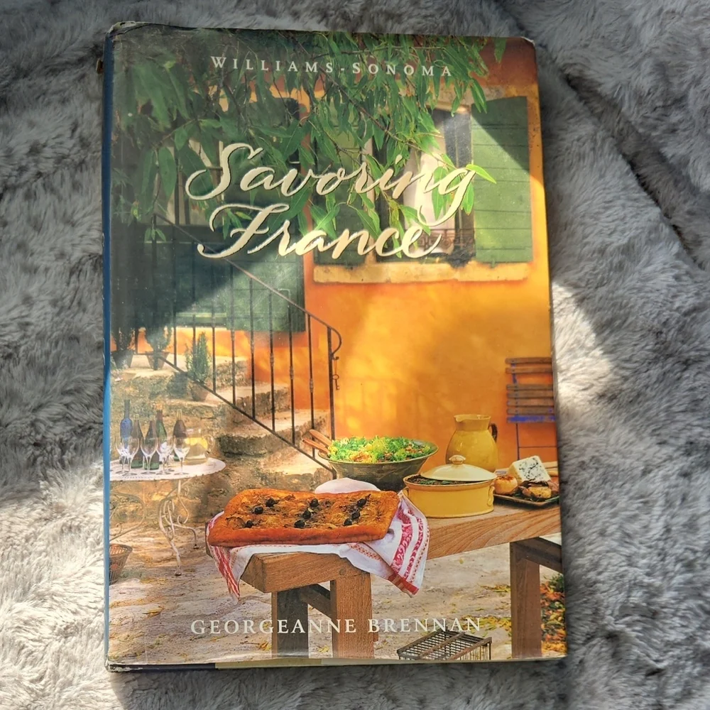 Williams Sonoma Savoring France Cookbook with Green and Yellow Cover